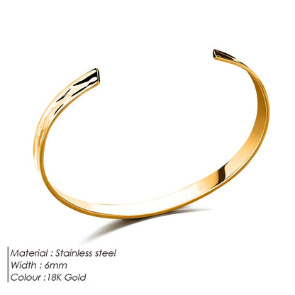 Men's Wide Polished C Shape Bracelet