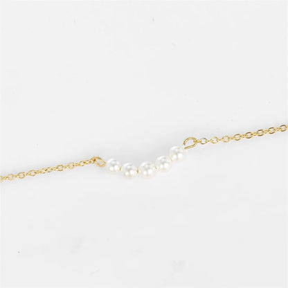 Women's gold necklace with imitation pearl pendant