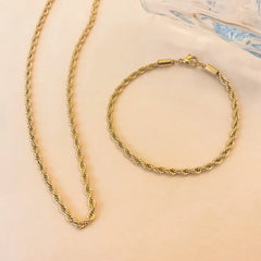 High quality twisted chain set gold plated