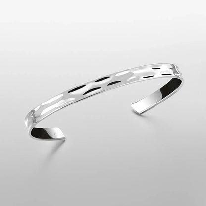 Men's Wide Polished C Shape Bracelet