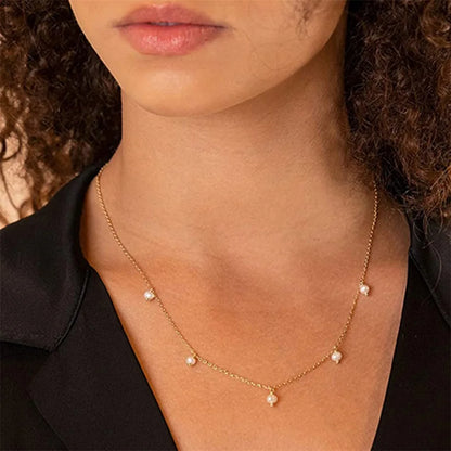 Handmade imitation Pearl Tassel Short Chain