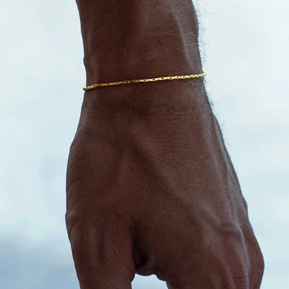 Men's Custom White Gold Chain Bracelet