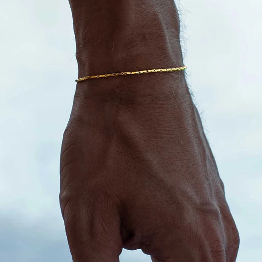 Men's Custom White Gold Chain Bracelet