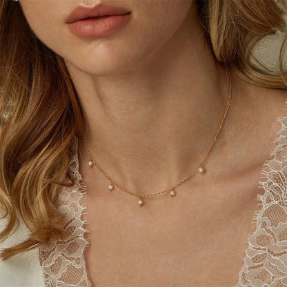 Handmade imitation Pearl Tassel Short Chain