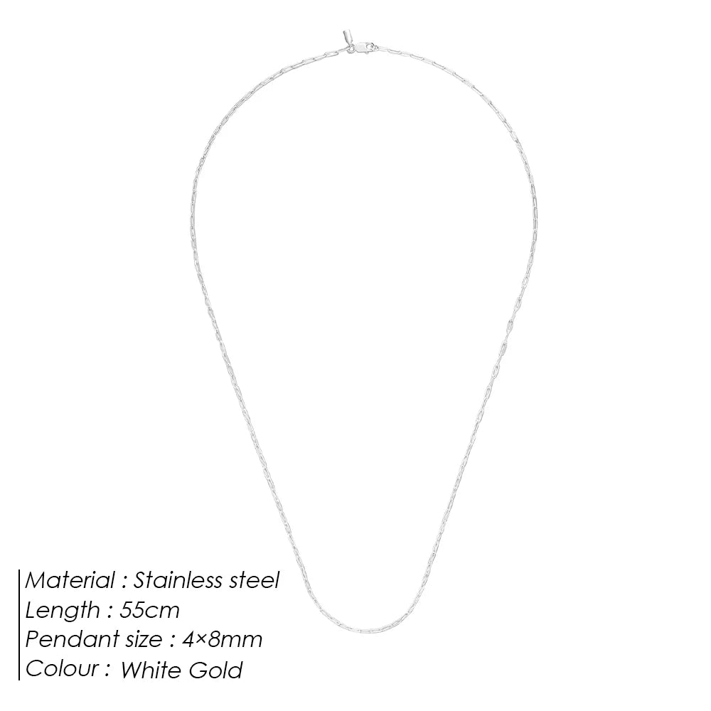 Men's Paper Clip Necklace Gold Plated