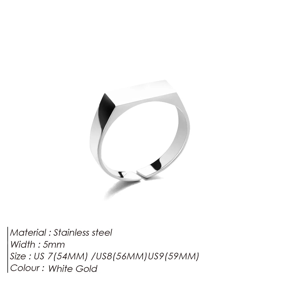 Classic Simple Men's Ring Gold Plated