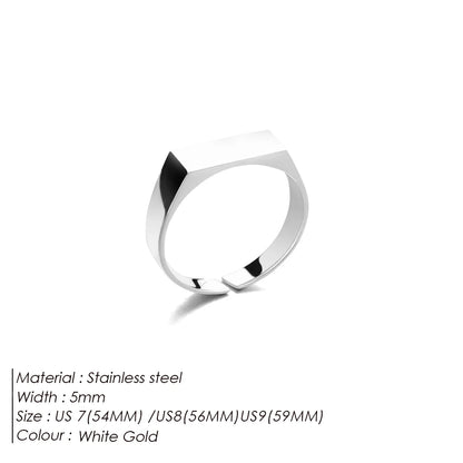 Classic Simple Men's Ring Gold Plated