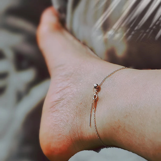 Simple Delicate Silver Color Adjustable Anklet