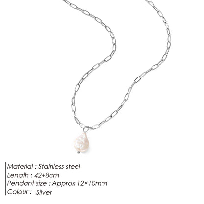 Gold Color Necklace Freshwater Pearl Pendant